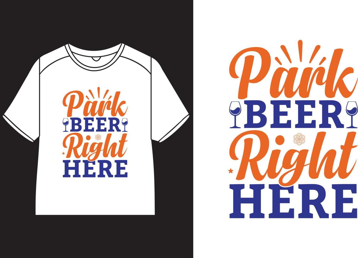 park bier Rechtsaf hier t-shirt ontwerp vector