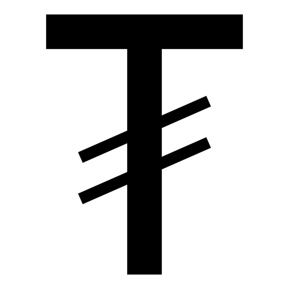 symbool tugrik Mongolië valuta mnt geld icoon zwart kleur vector illustratie beeld vlak stijl