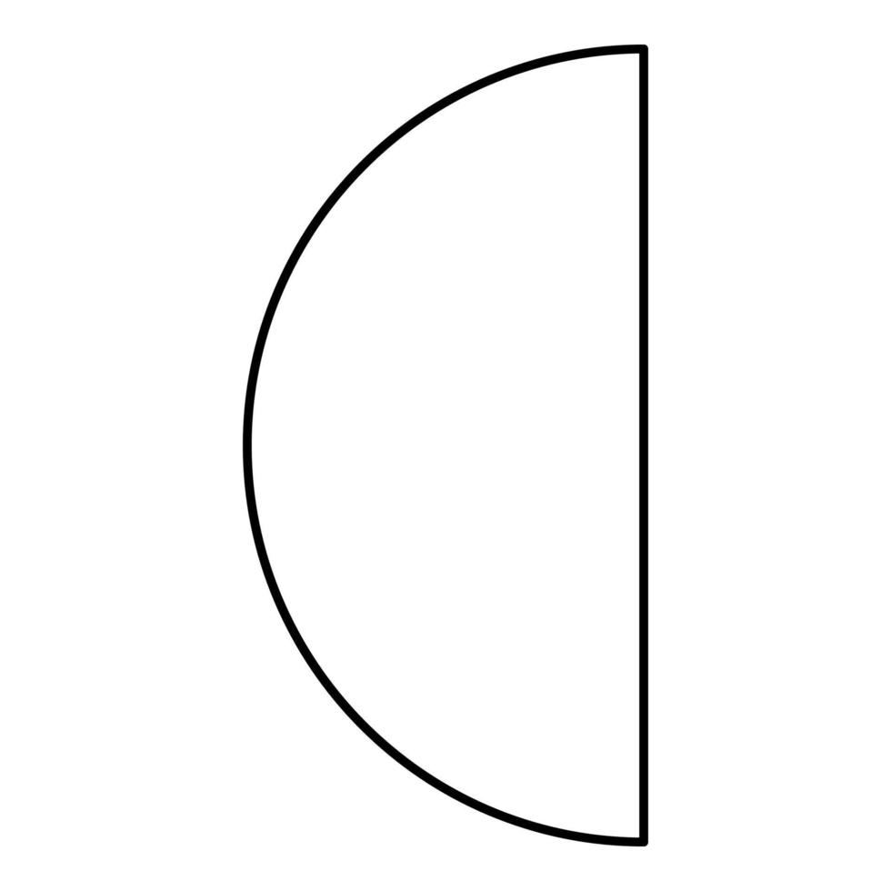 een deel cirkel 12 2 twee contour schets lijn icoon zwart kleur vector illustratie beeld dun vlak stijl