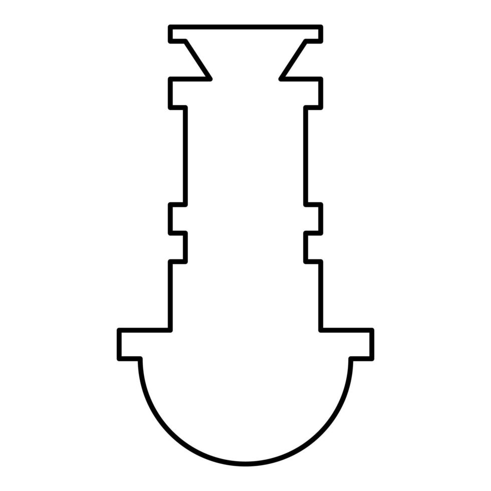 overhevelen loodgieter armaturen riool afvoer onder wastafel riolering contour schets lijn icoon zwart kleur vector illustratie beeld dun vlak stijl