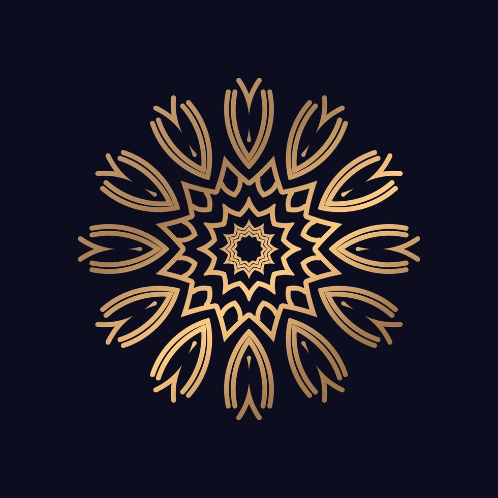 luxe goud kleur mandala ontwerp achtergrond vector