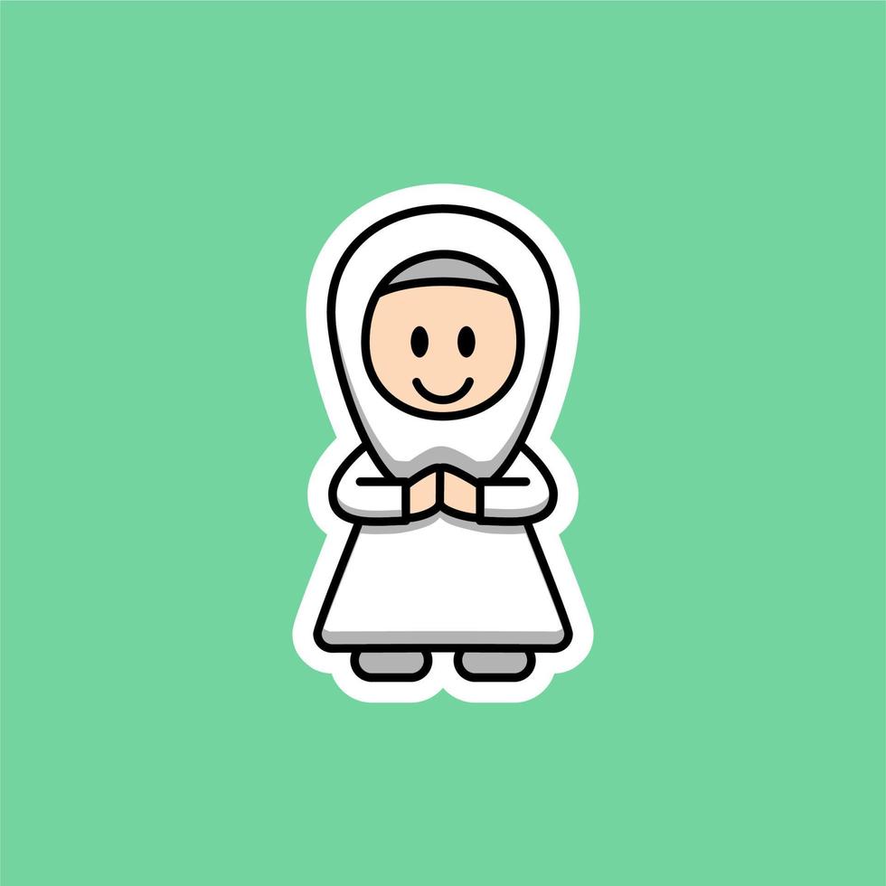 schattig moslim vrouw tekenfilm vector