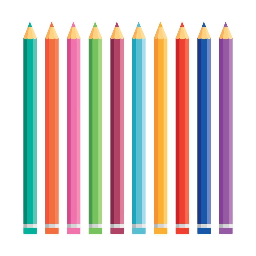 een reeks van kleur potloden vector