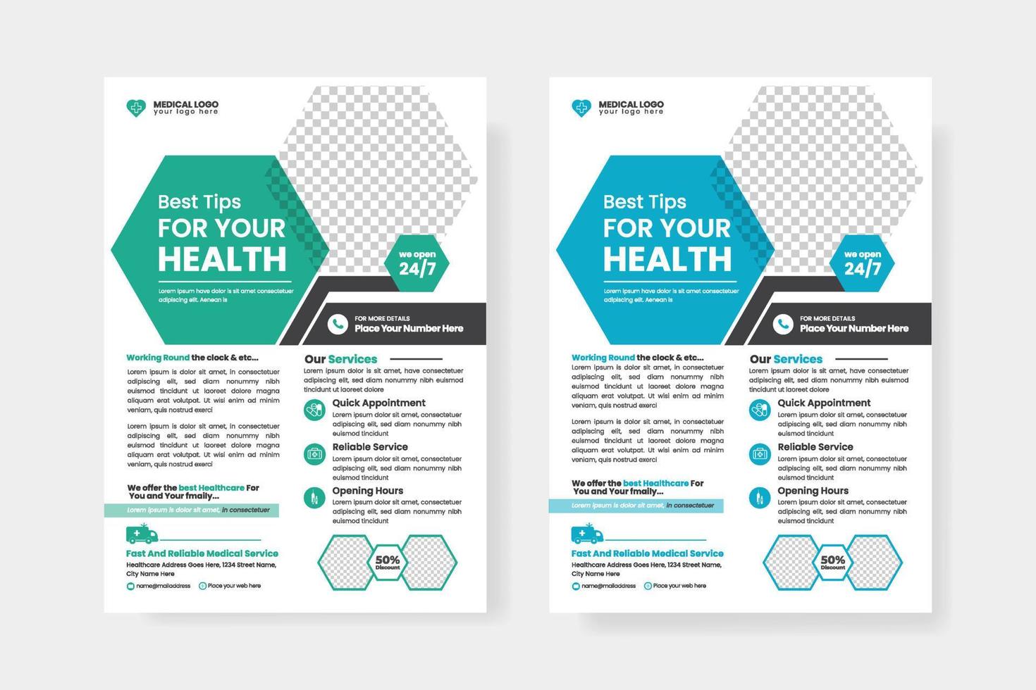 gezondheidszorg folder lay-out , medisch folder of poster ontwerp lay-out vector