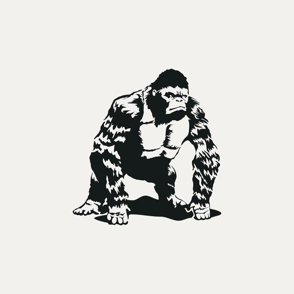 een uniek en makkelijk te herkennen gorilla vector. vector