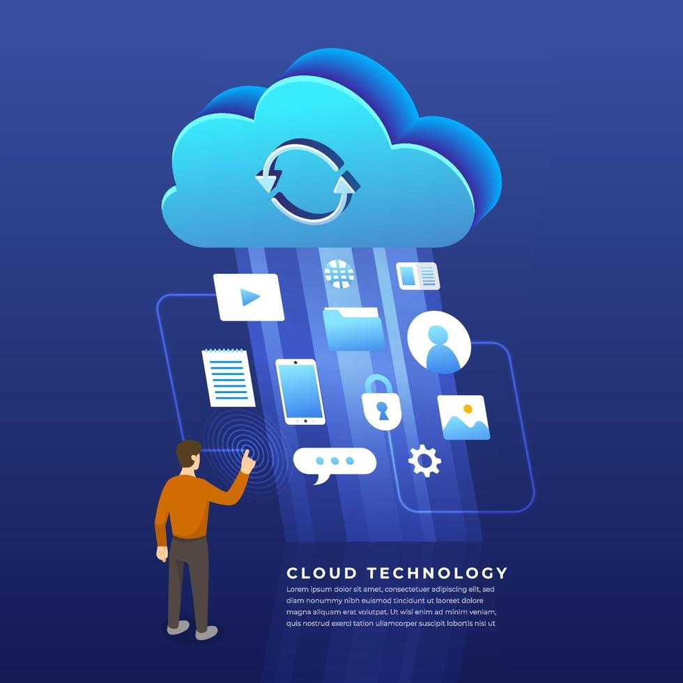 cloud computing-technologie vector