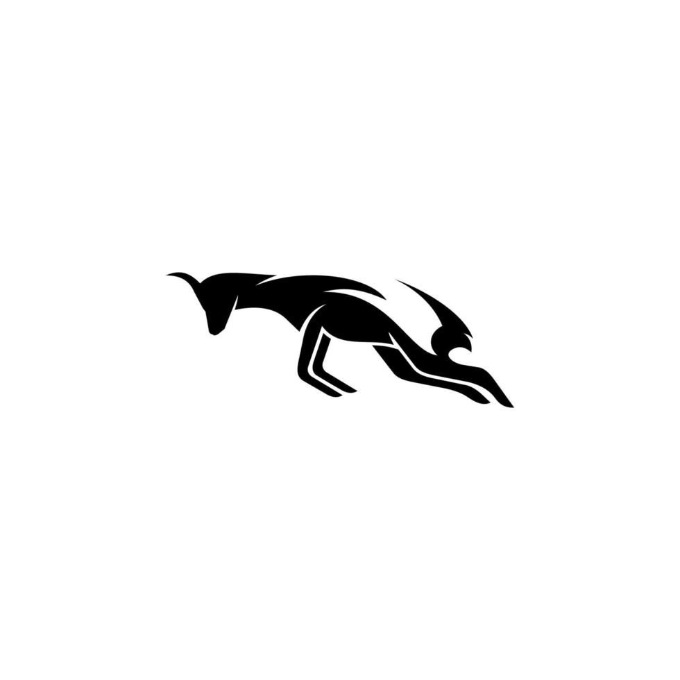 springbok logo ontwerp sjabloon. geweldig een springbok silhouttel logo vector