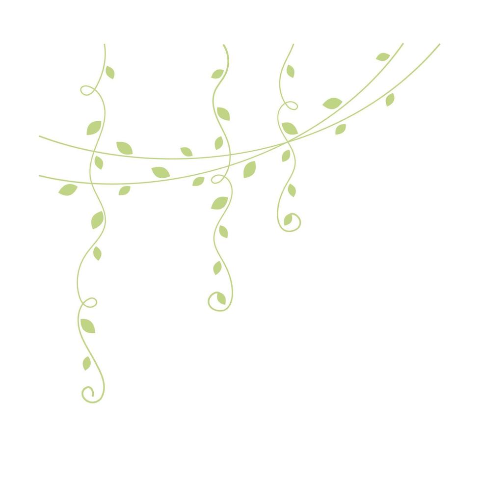 groen hangende wijnstokken vector illustratie. gemakkelijk minimaal bloemen botanisch Liaan gordijn ontwerp elementen voor de lente.
