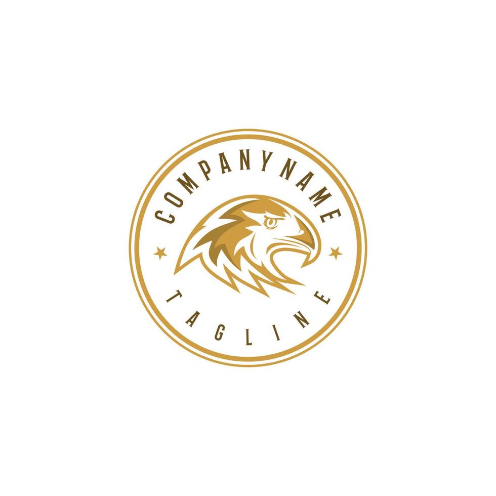 gouden adelaar logo ontwerp sjabloon. geweldig een gouden adelaar logo. een gouden adelaar lijn kunst logo. vector