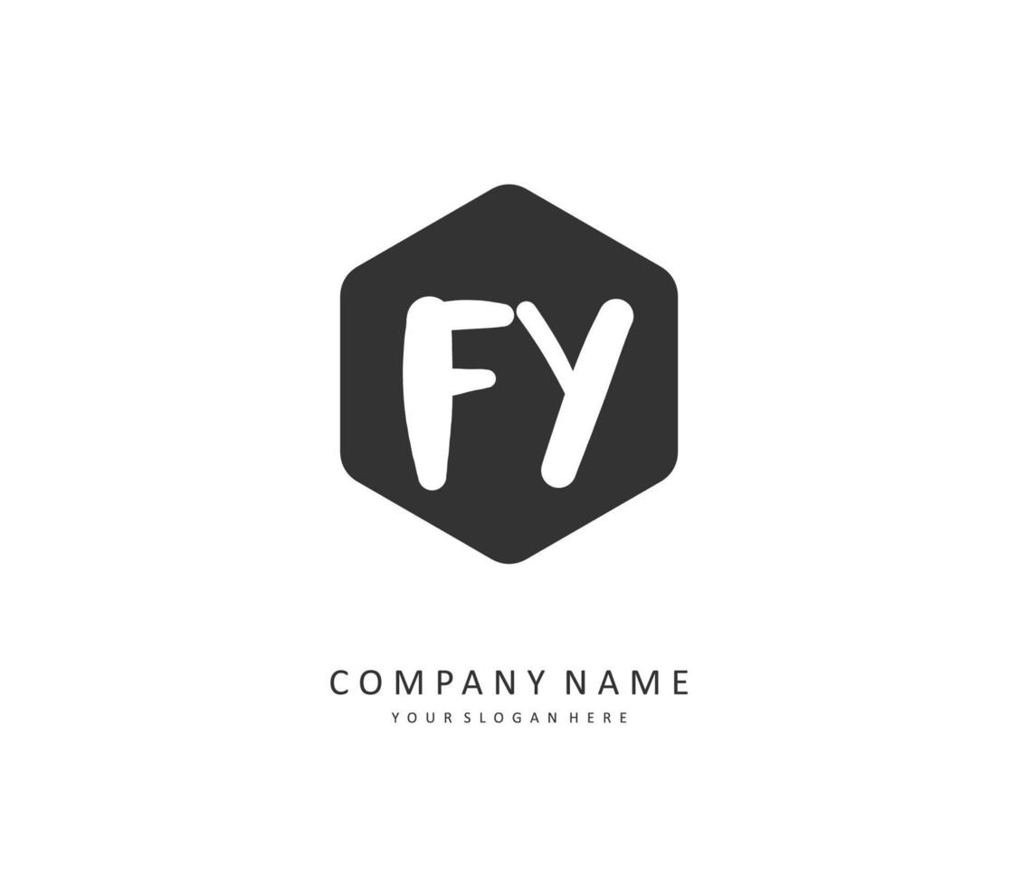 fy eerste brief handschrift en handtekening logo. een concept handschrift eerste logo met sjabloon element. vector