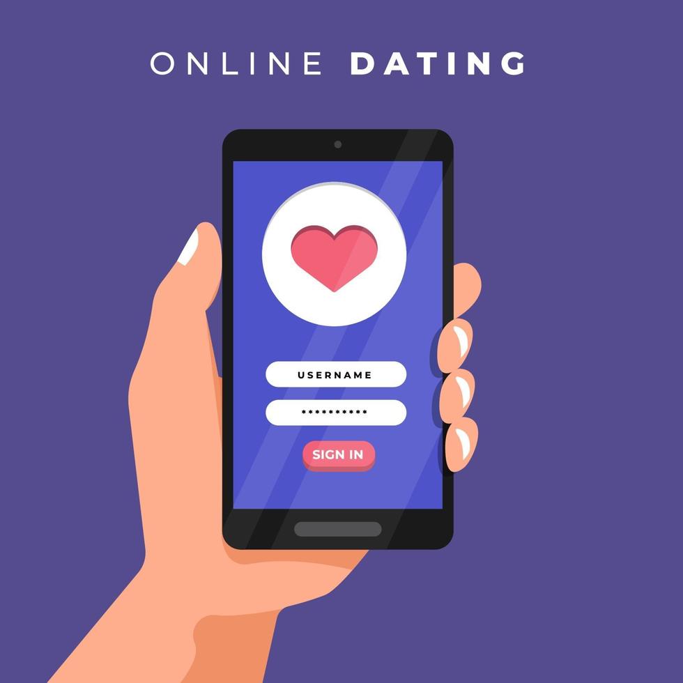 online dating-app op mobiele telefoon vector