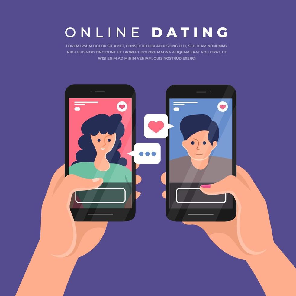 online dating-app op mobiele telefoon vector