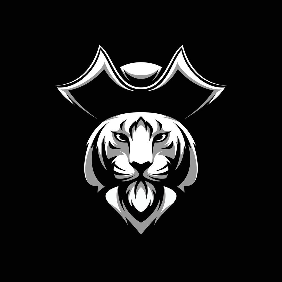 tijger piraten mascotte logo ontwerp vector