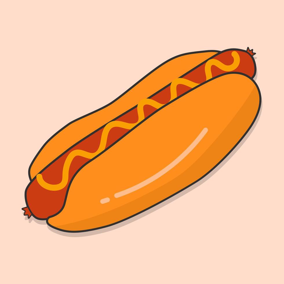 heet hond vector Aan een oranje achtergrond. vector illustratie.