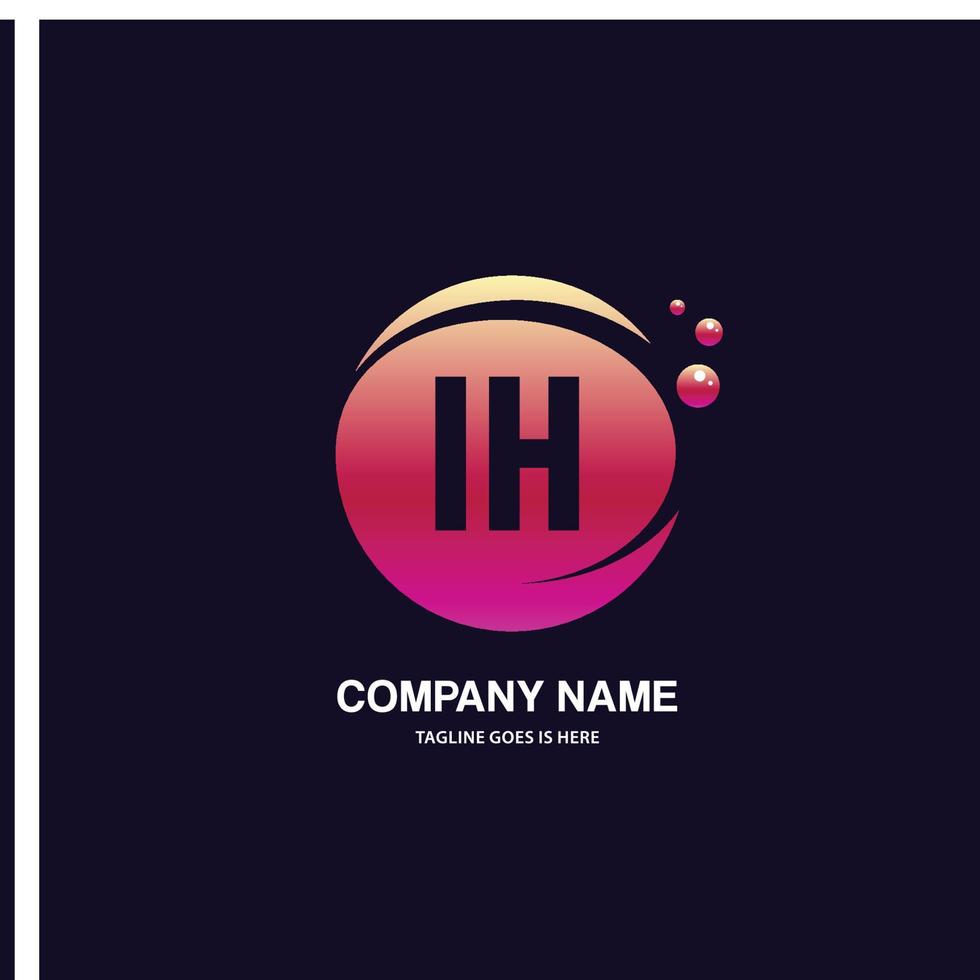 ih eerste logo met kleurrijk cirkel sjabloon vector