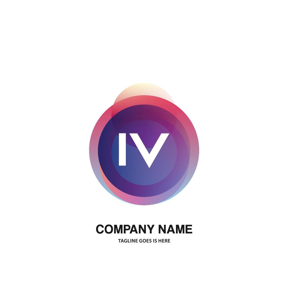 iv eerste logo met kleurrijk cirkel sjabloon vector