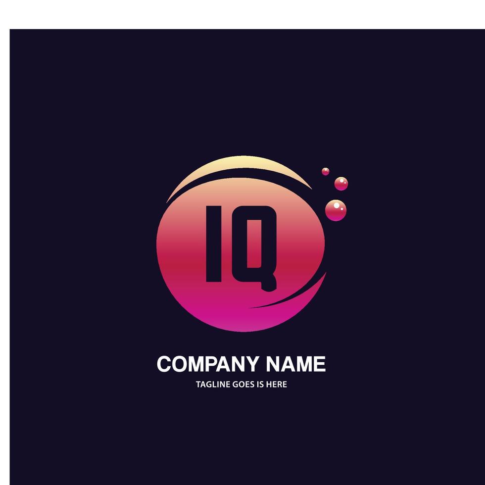 iq eerste logo met kleurrijk cirkel sjabloon vector