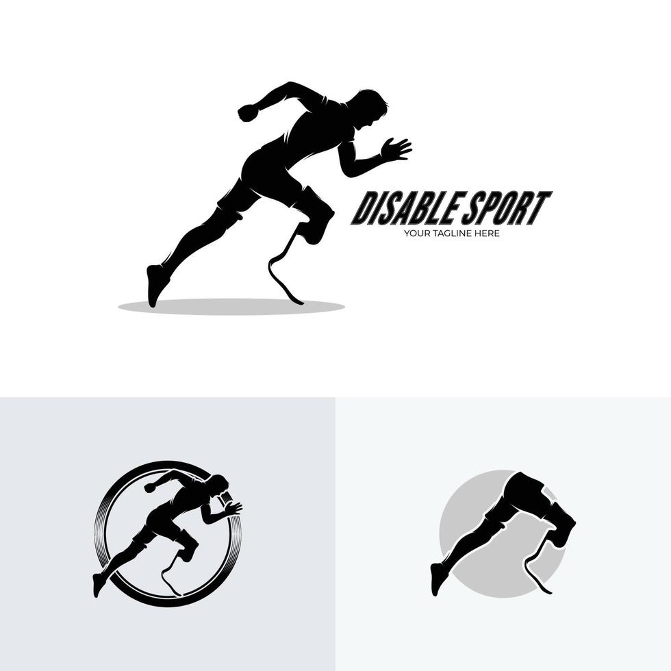 handicaps loper sport- wedstrijd logo ontwerp vector