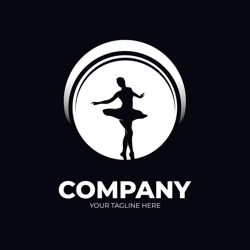 dans ballet logo ontwerp inspiratie vector