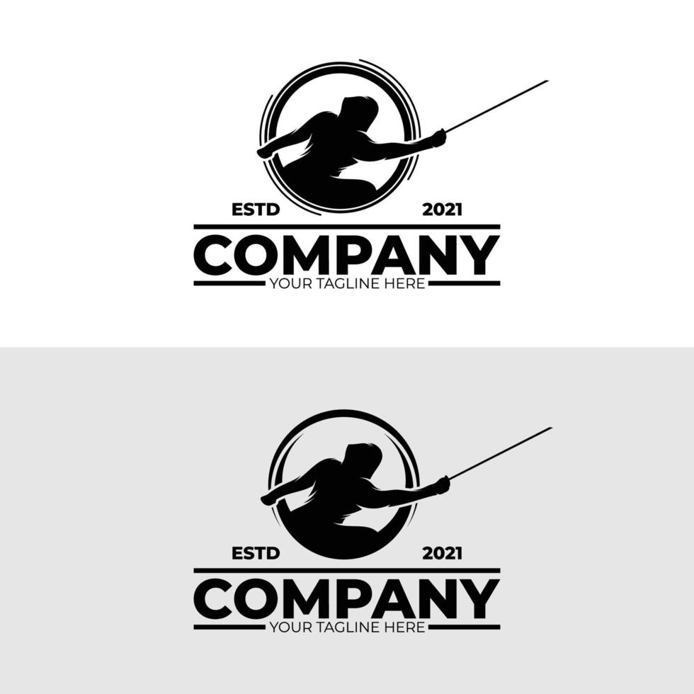reeks van hekwerk sport logo ontwerp vector