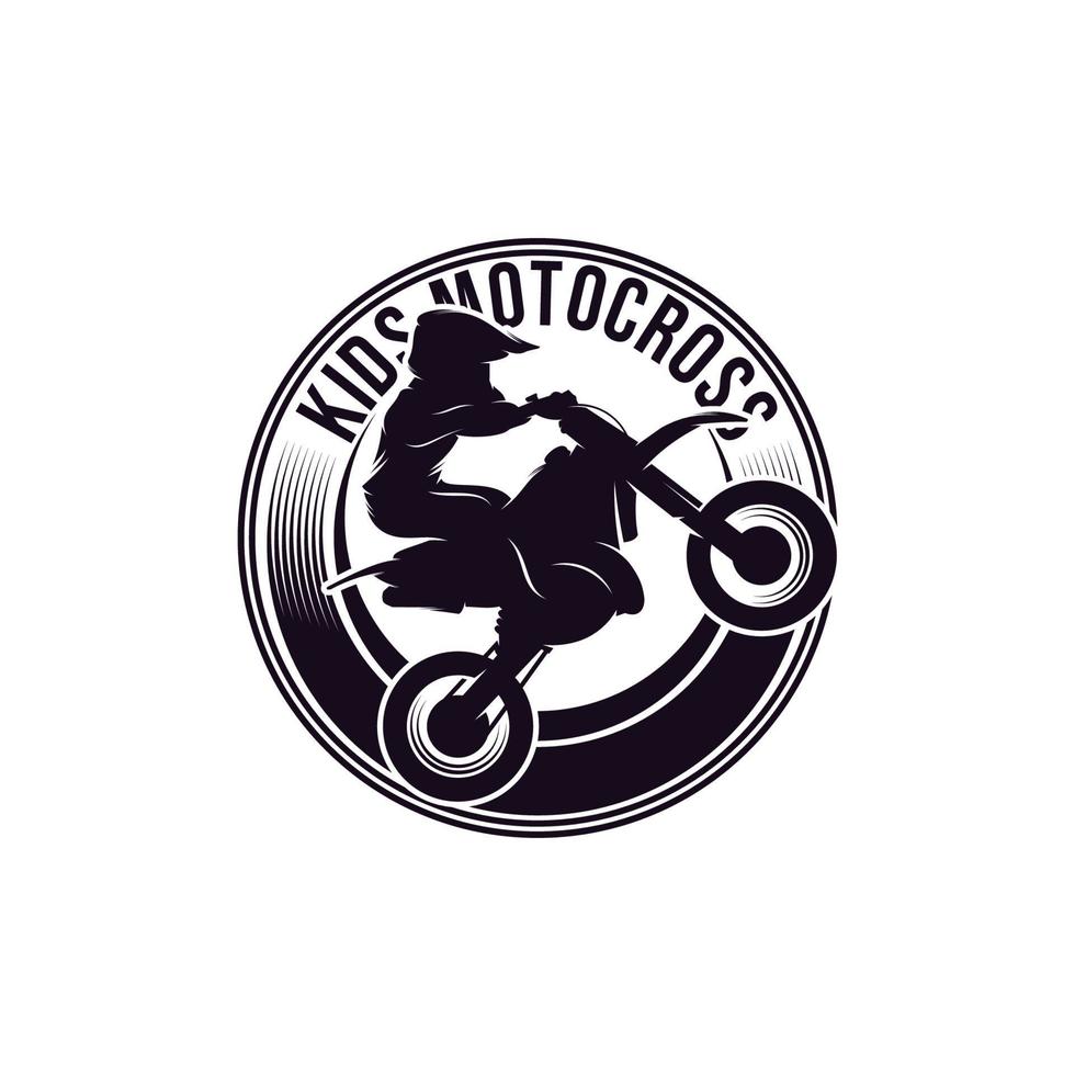 kinderen motorcross logo ontwerp sjabloon vector