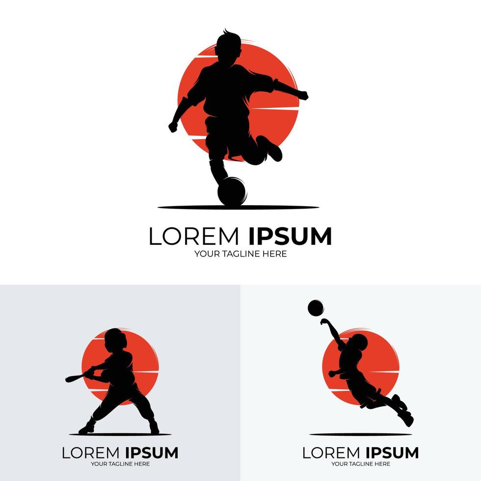 kinderen sport logo ontwerp inspiratie vector