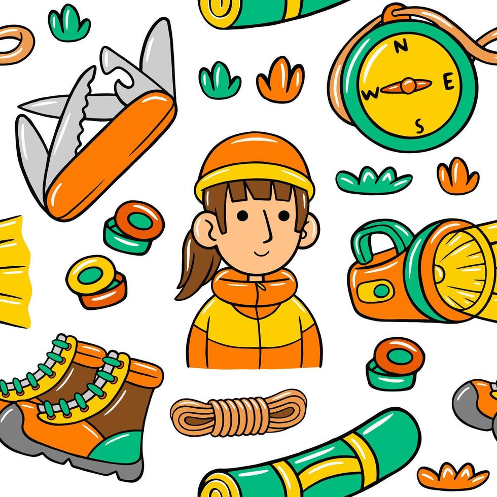 camping naadloos patroon in vector illustratie