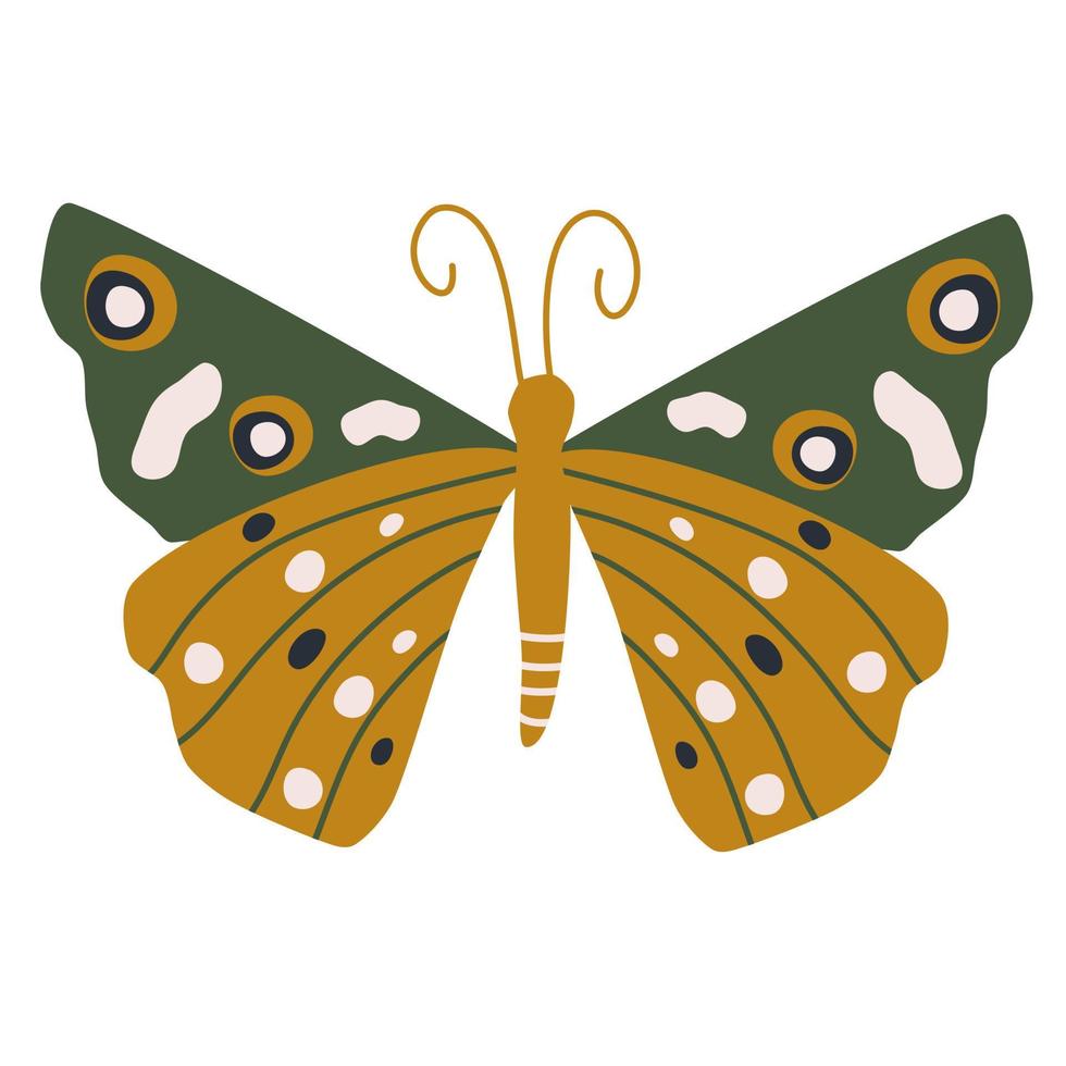 schattig boho vector kunst ontwerp met Boheems vlinder insect hand- getrokken illustratie Aan een wit achtergrond