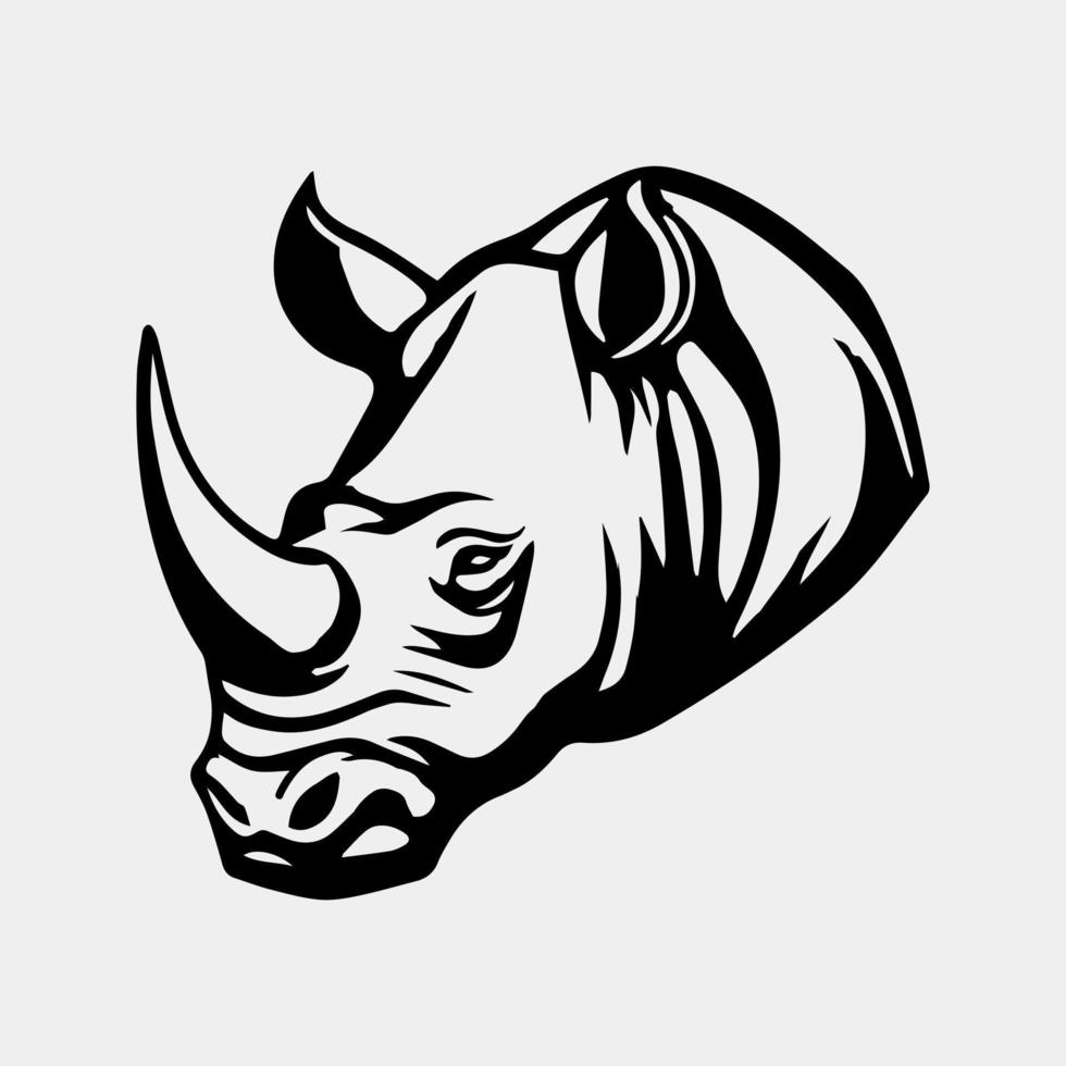 neushoorn hoofd logo icoon vector illustratie sjabloon