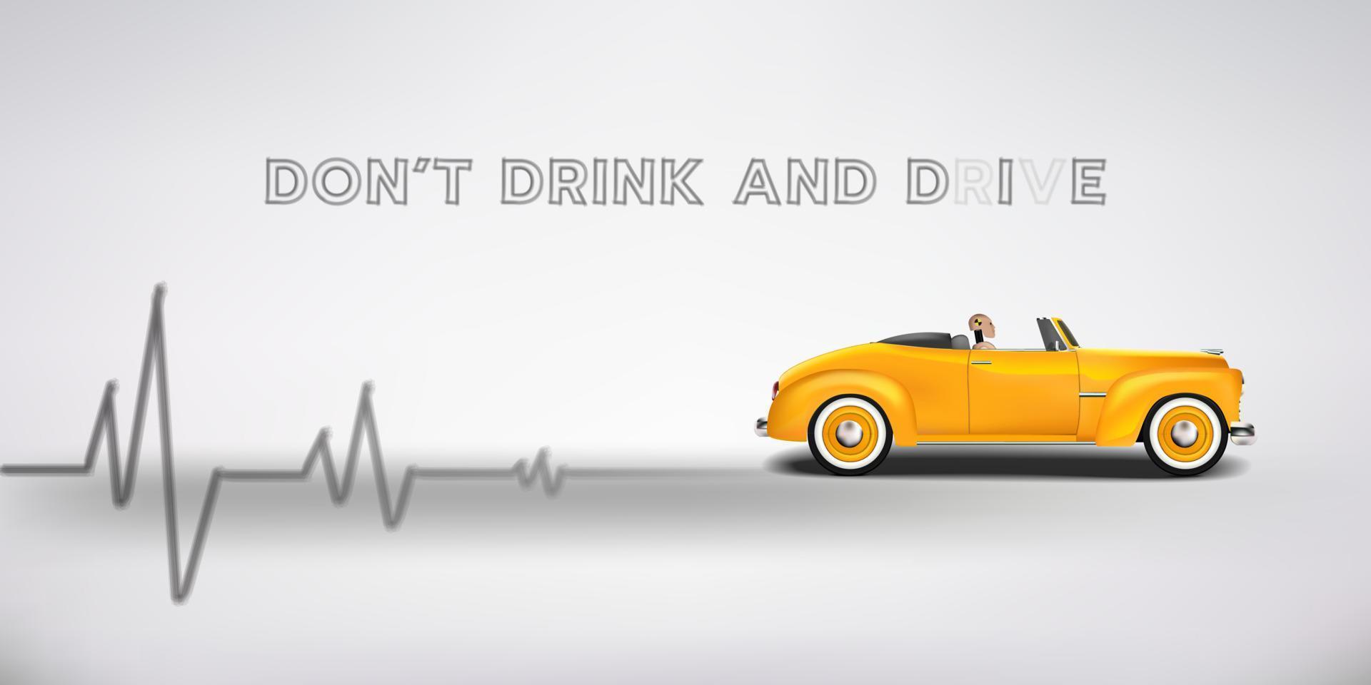 niet doen drinken en rit concept. dronken het rijden is niet toegestaan. drinken en rit bewustzijn. vector