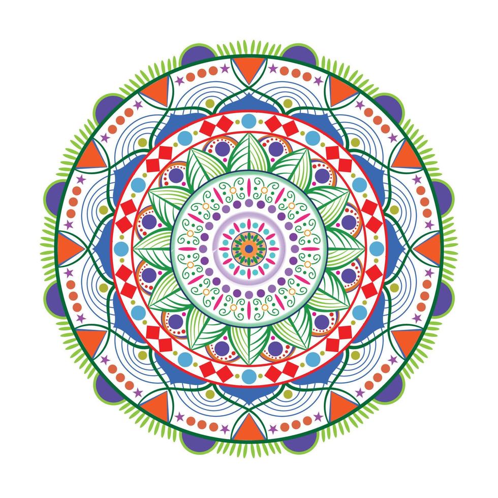 kleurrijk mandala. vector etnisch oosters cirkel ornament.