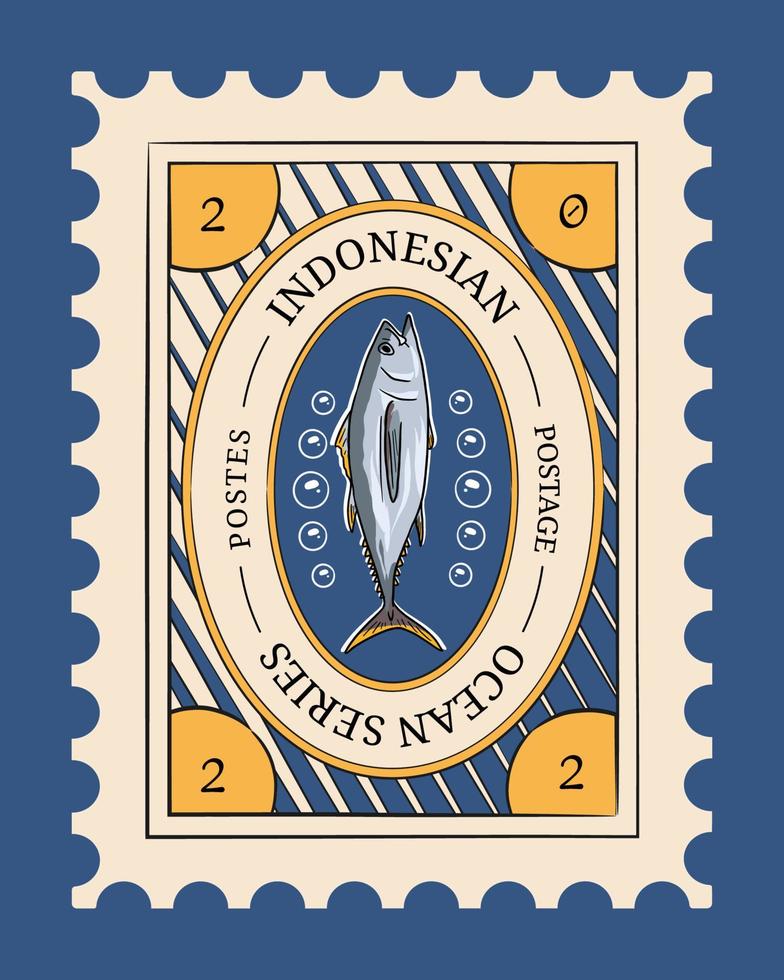 Indonesisch port sjabloon met thema marinier oceaan illustratie vector