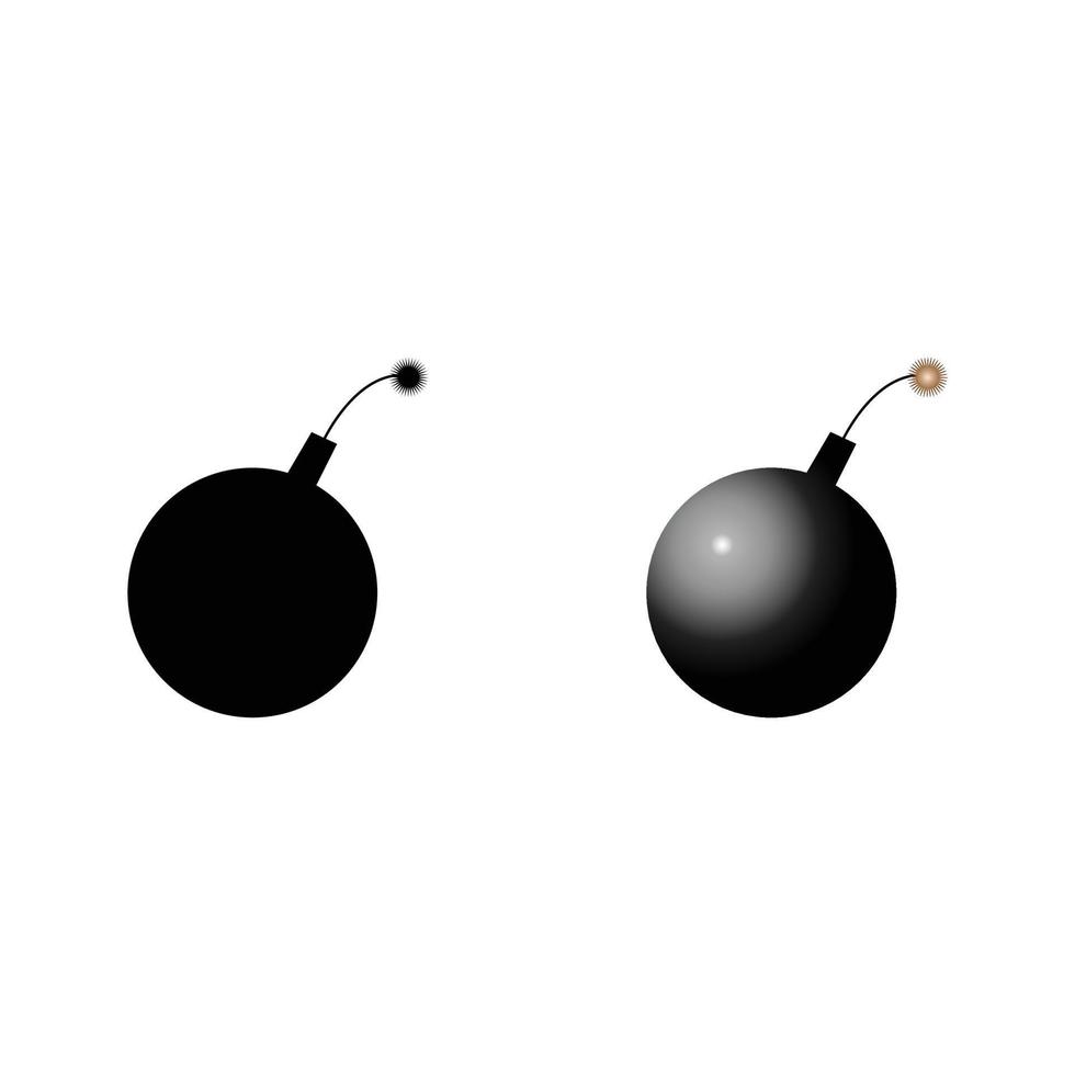 twee bom met lont pictogrammen geïsoleerd Aan wit achtergrond vector