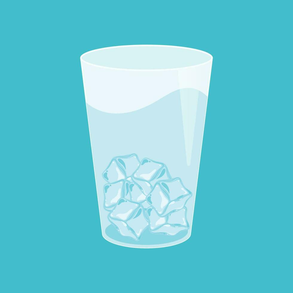 geïsoleerd glas van ijs water vector illustratie grafisch pictogrammen