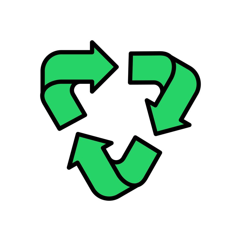 eco behoud recycle groen milieu icoon schets vullen vector