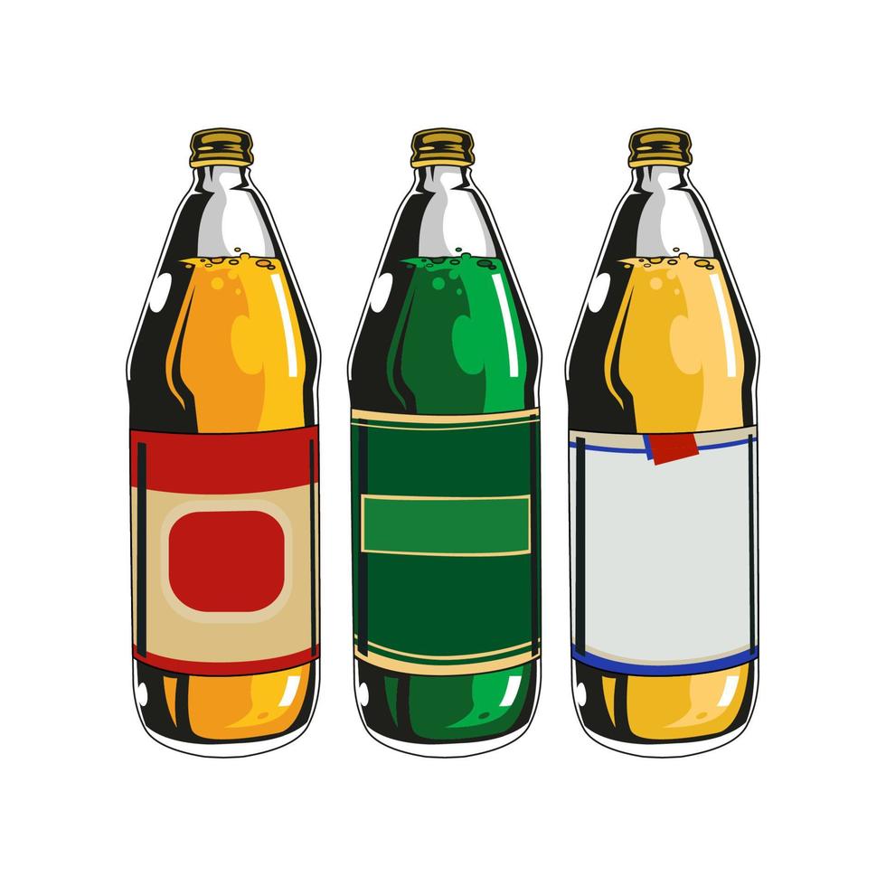 retro plastic fles lager bier vector voorraad illustratie