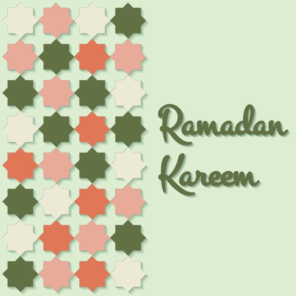 Arabisch arabesk ontwerp groet kaart voor Ramadan kareem. Islamitisch sier- kleurrijk detail van mozaïek.vector illustratie. vector