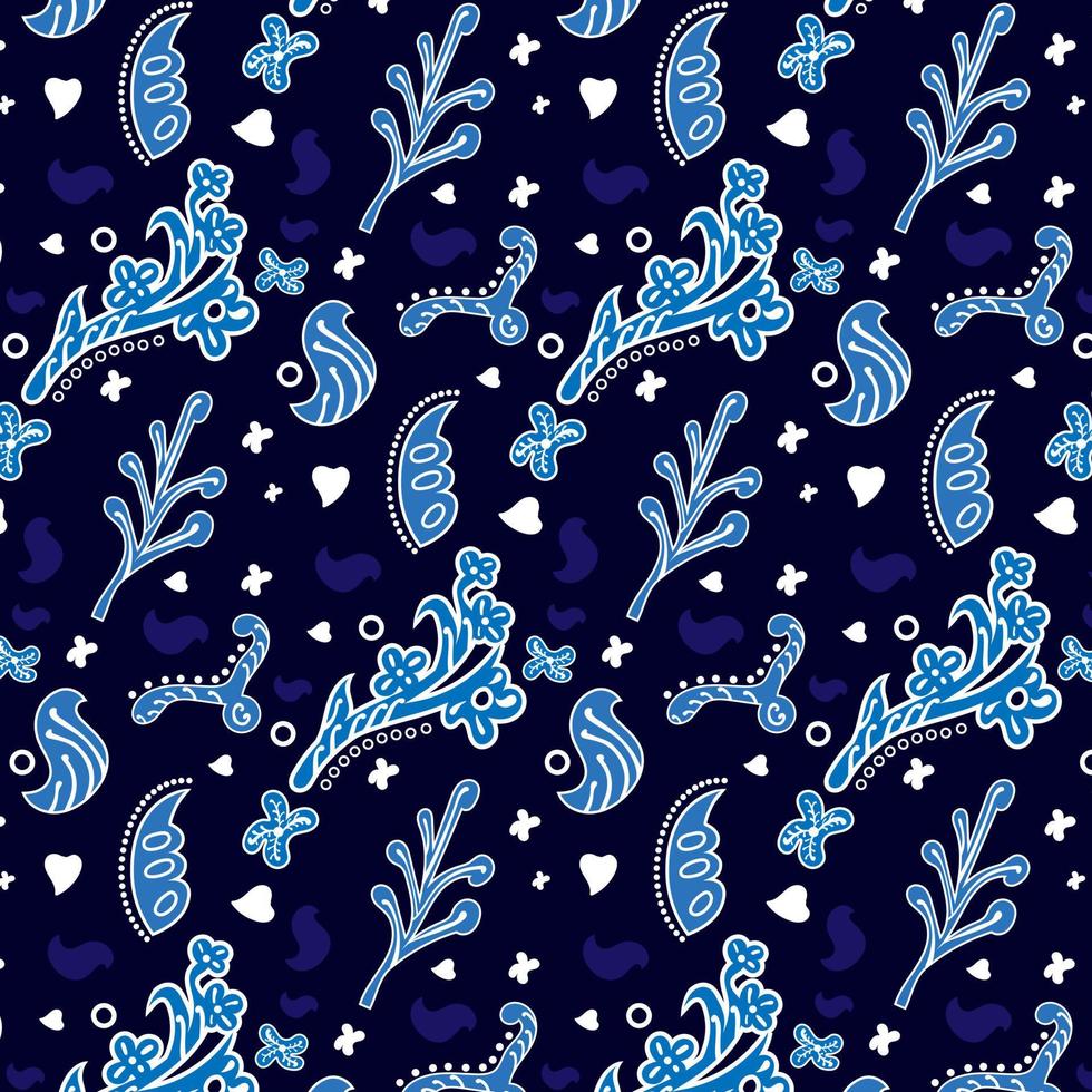 Indonesisch batik decoratief bloemen naadloos patroon, mode achtergrond. verven toegepast naar geheel lap, of kleding gemaakt gebruik makend van deze techniek is ontstaan van Indonesië. vector