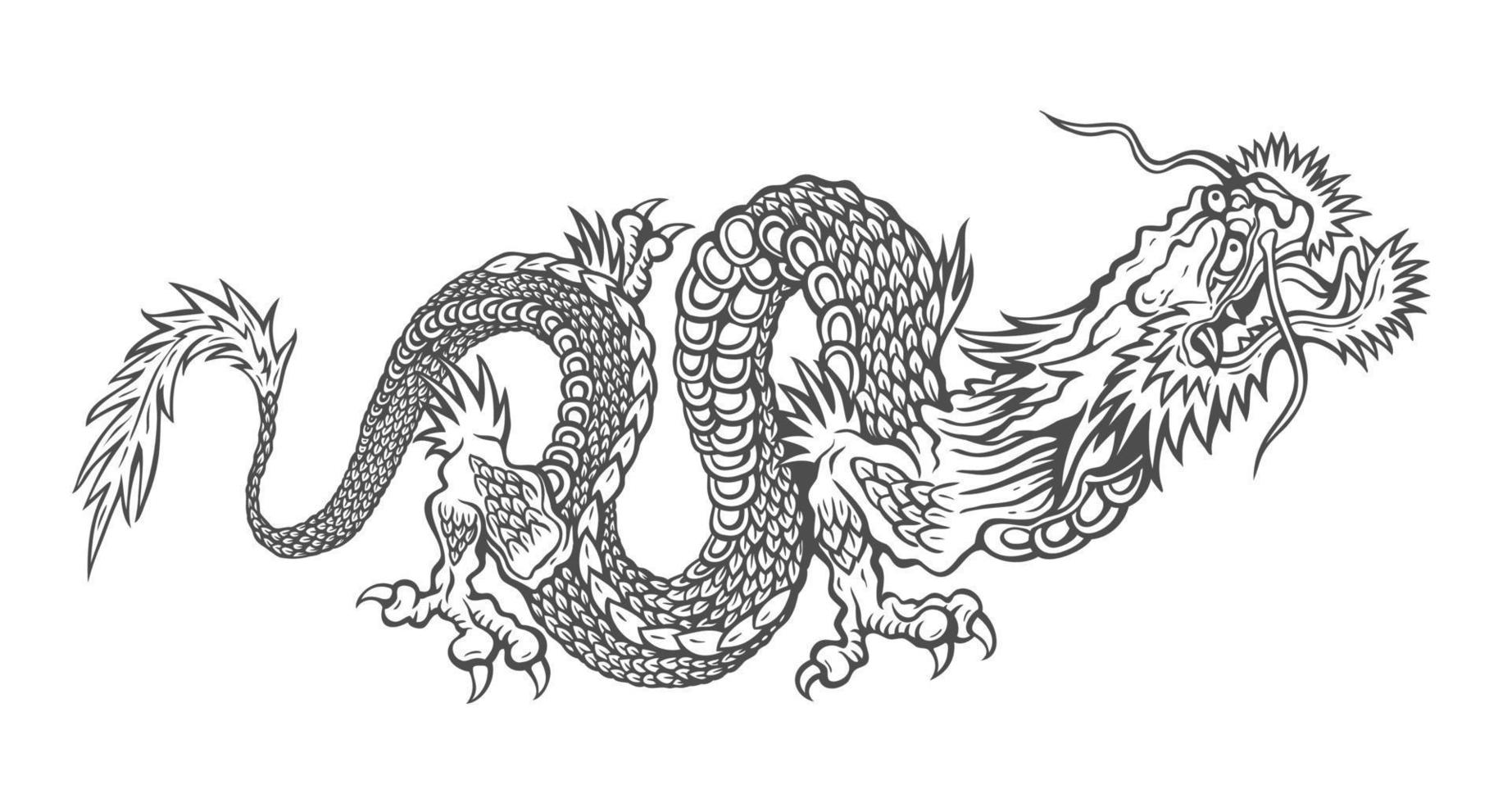 vectorillustratie van een chinese draak. vector