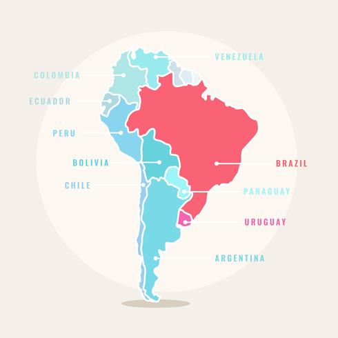 Moderne Zuid-Amerikaanse kaart Vector