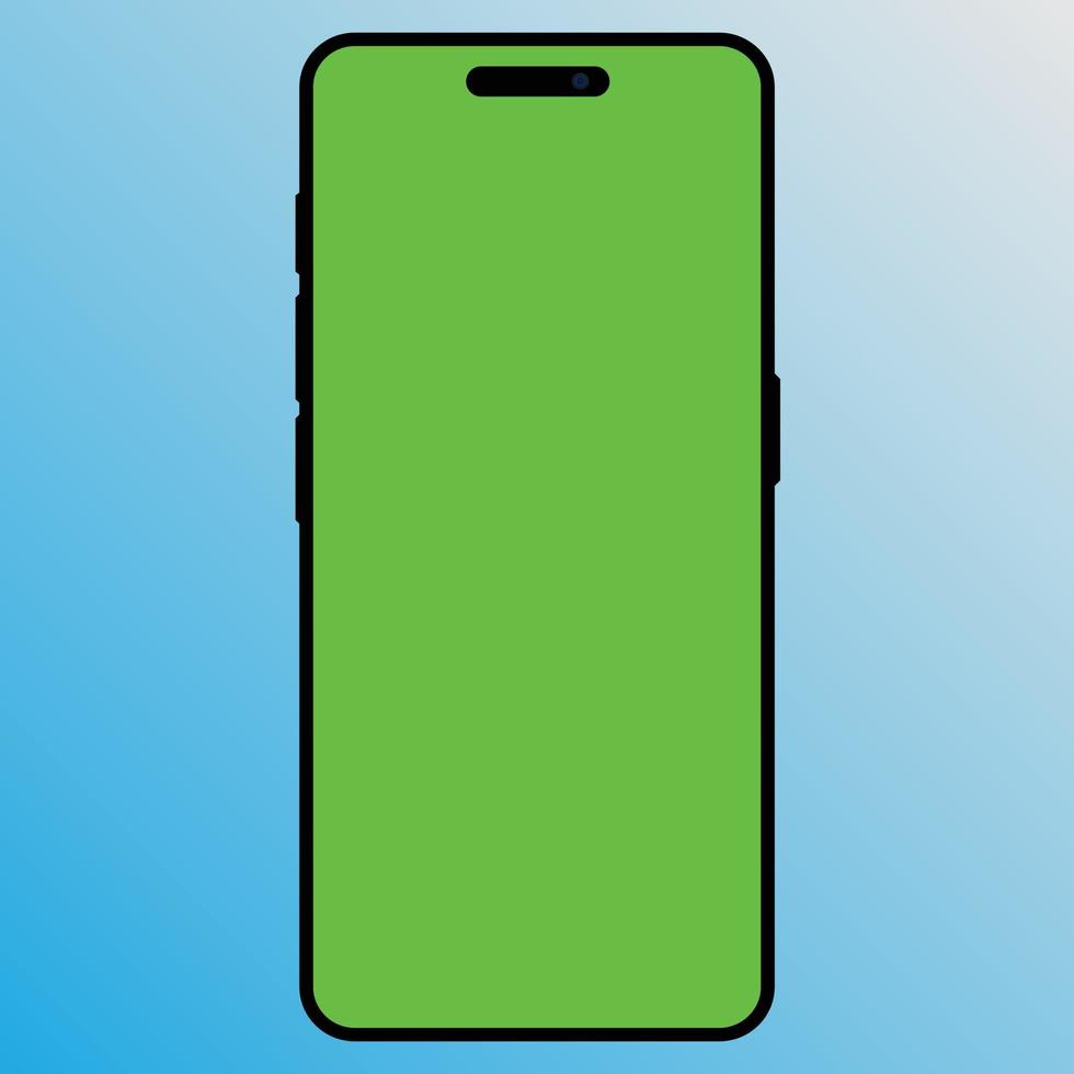 iphone 14 pro max. hoogte groen scherm vector