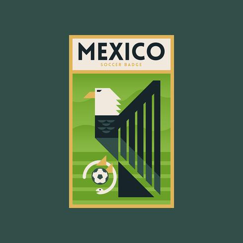 mexico world cup soccer badges vector