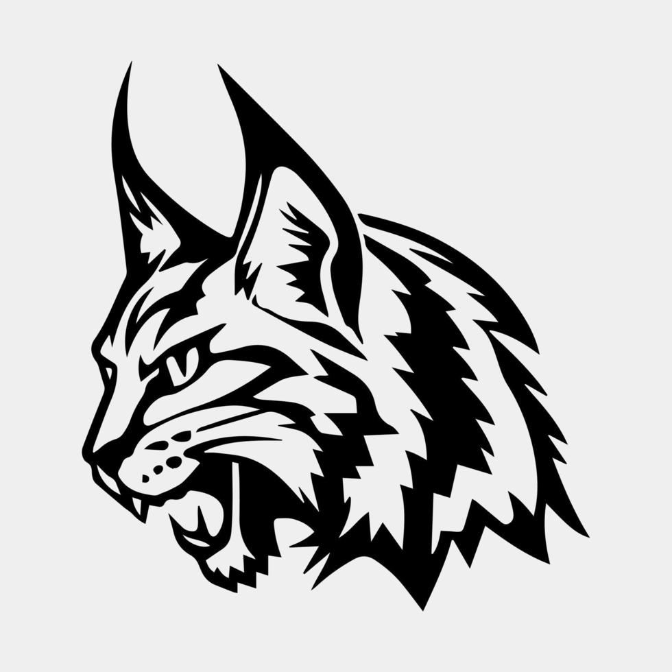 wild lynx hoofd vector logo ontwerp silhouet
