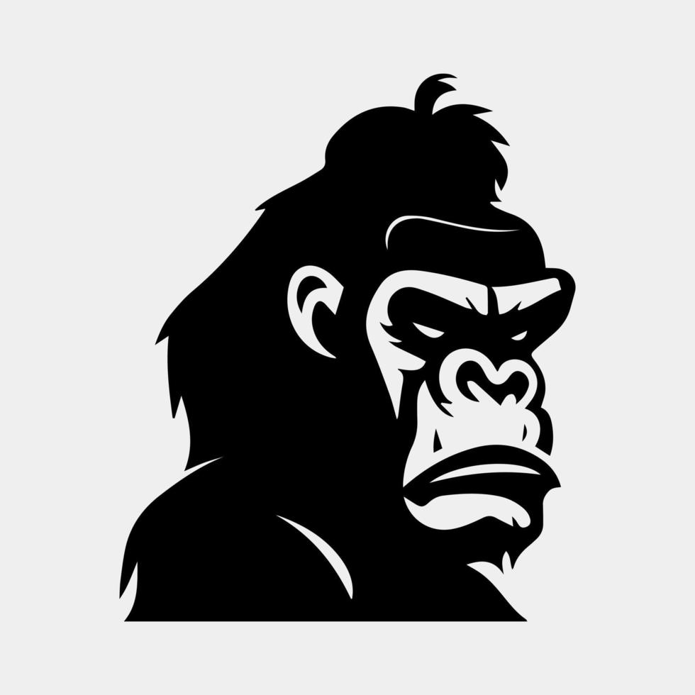 boos gorilla symbool silhouet vector ontwerp