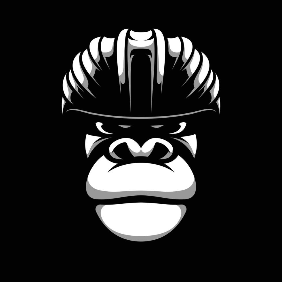 gorilla zwart en wit mascotte ontwerp vector