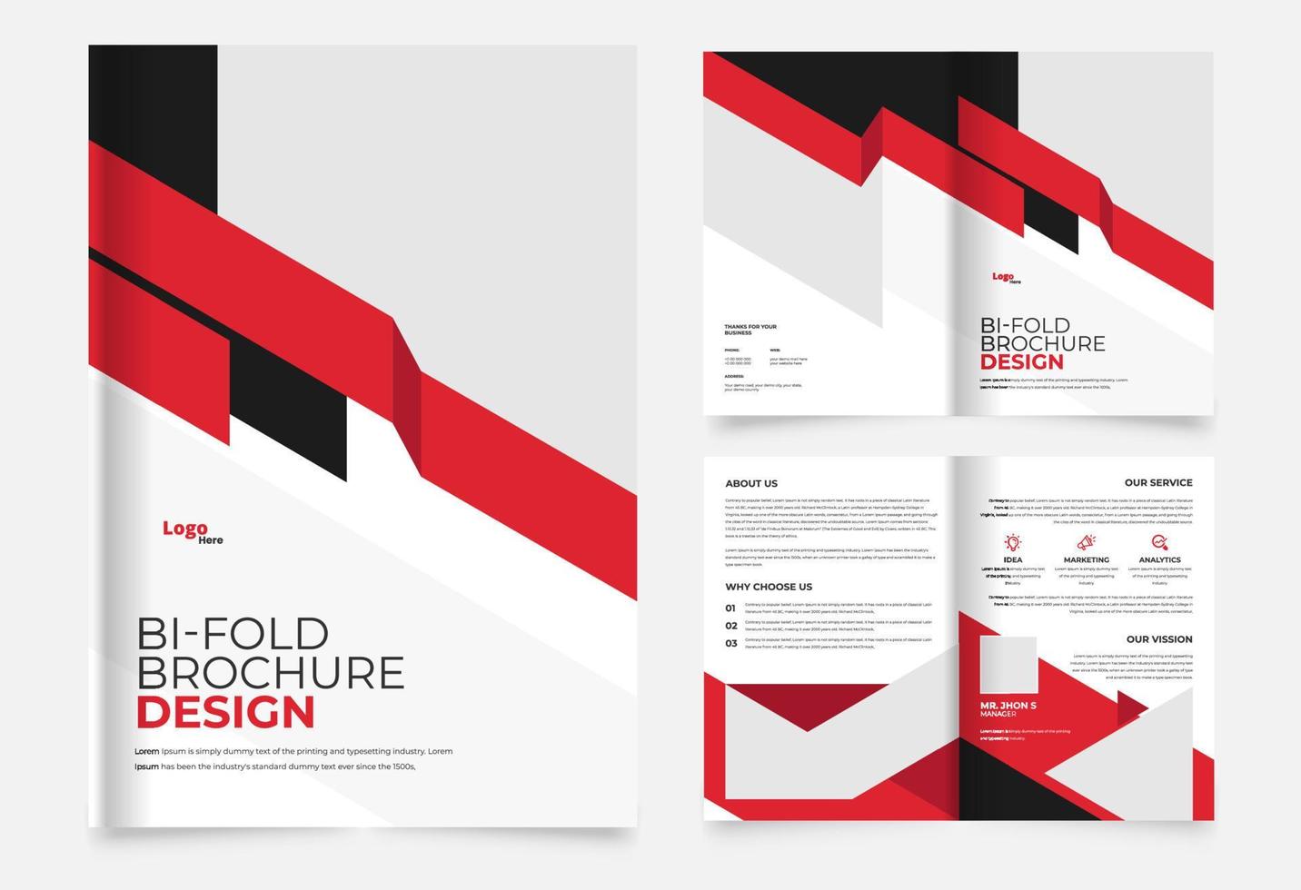 modern bi vouwen bedrijf brochure sjabloon ontwerp vector