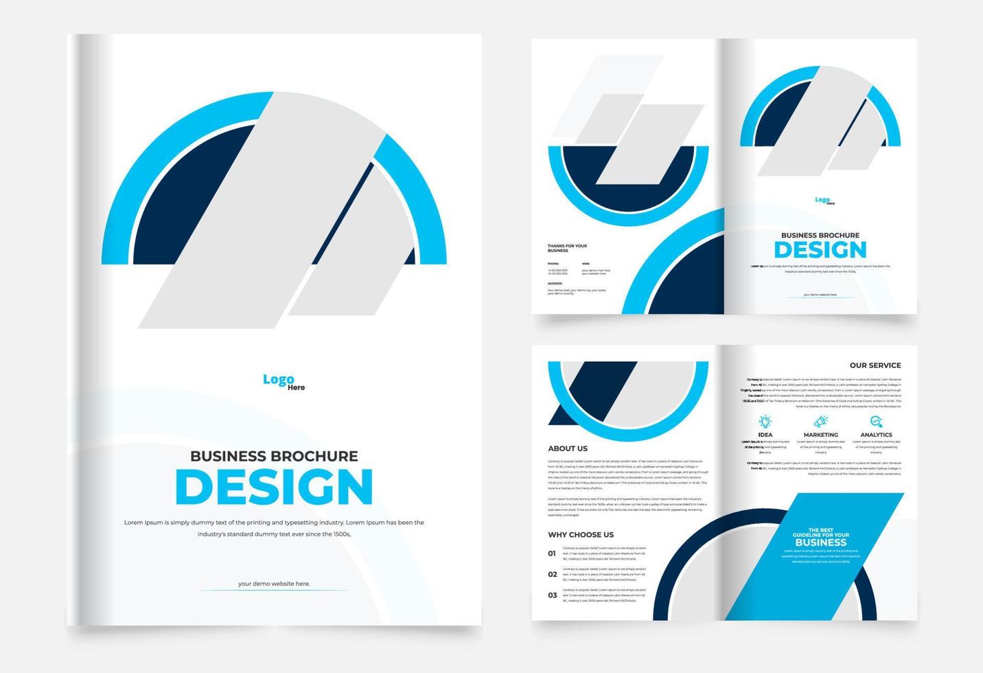 modern bi vouwen bedrijf brochure sjabloon ontwerp vector