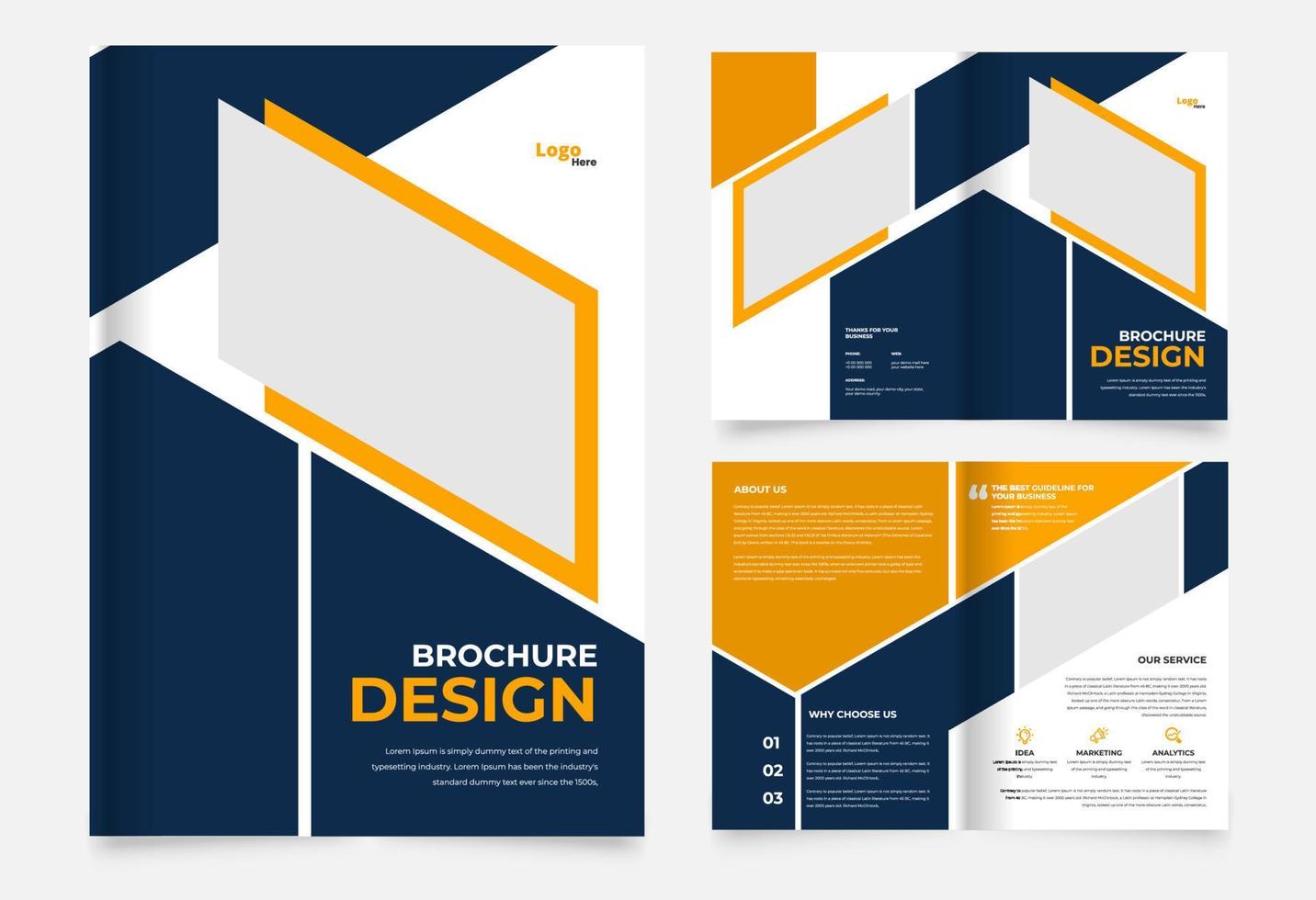 modern bi vouwen bedrijf brochure sjabloon ontwerp vector