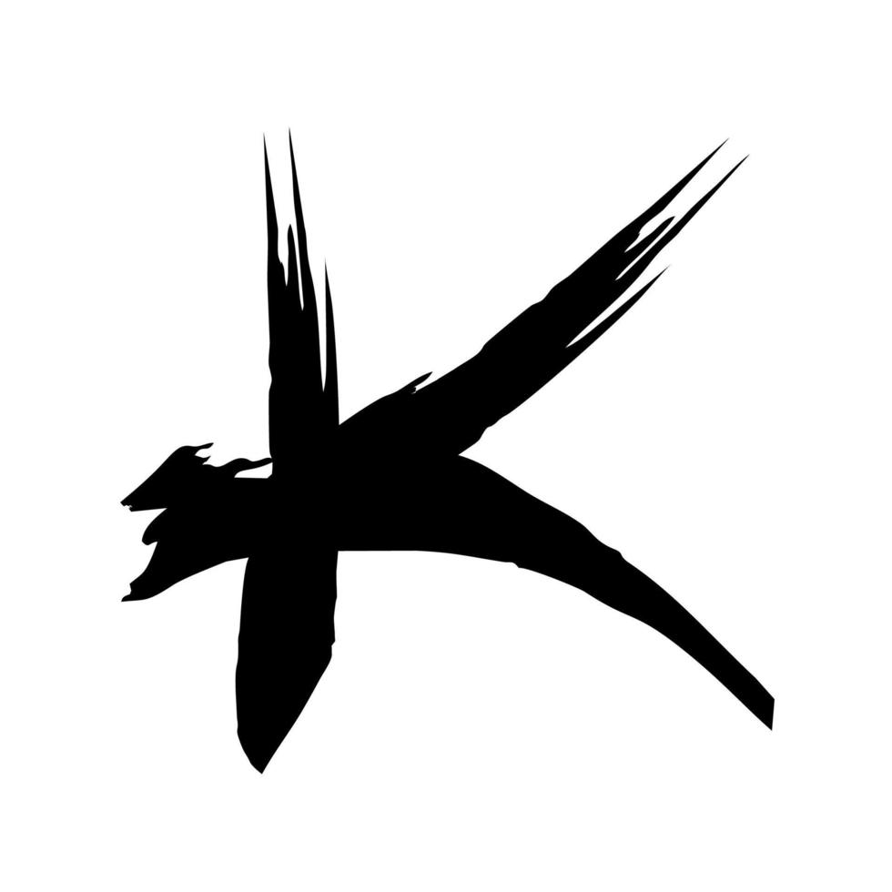 k initialen schoonschrift met Japan stijl inkt kunst logo en icoon vector