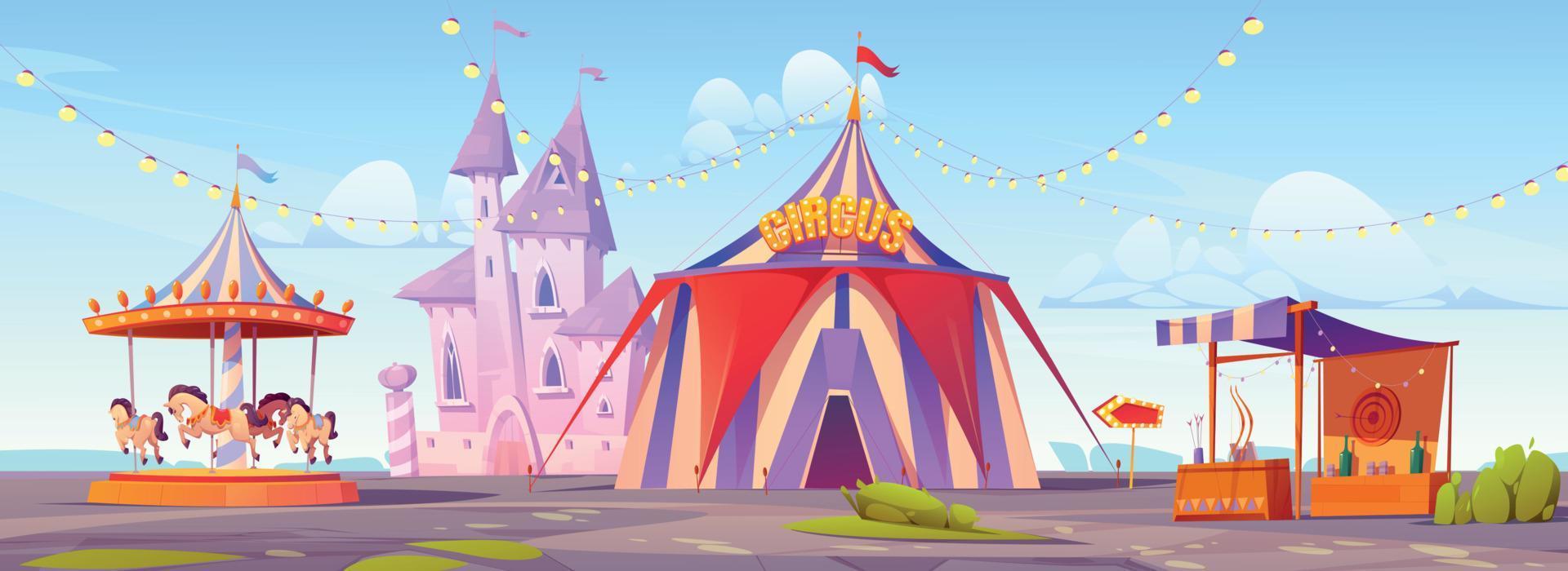 tekenfilm amusement park, vector illustratie